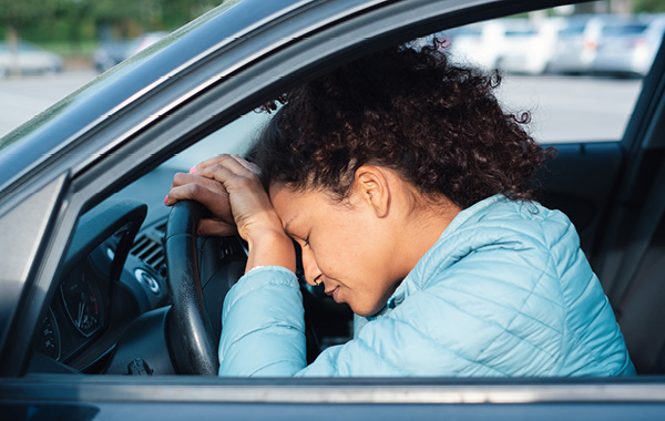 Person distressed in car