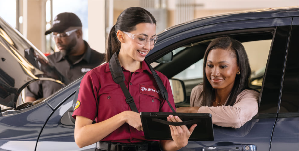 jiffy lube stay in car service available tablet banner