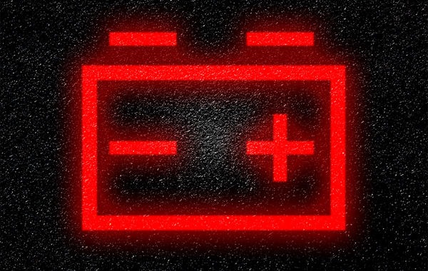 black and red battery icon